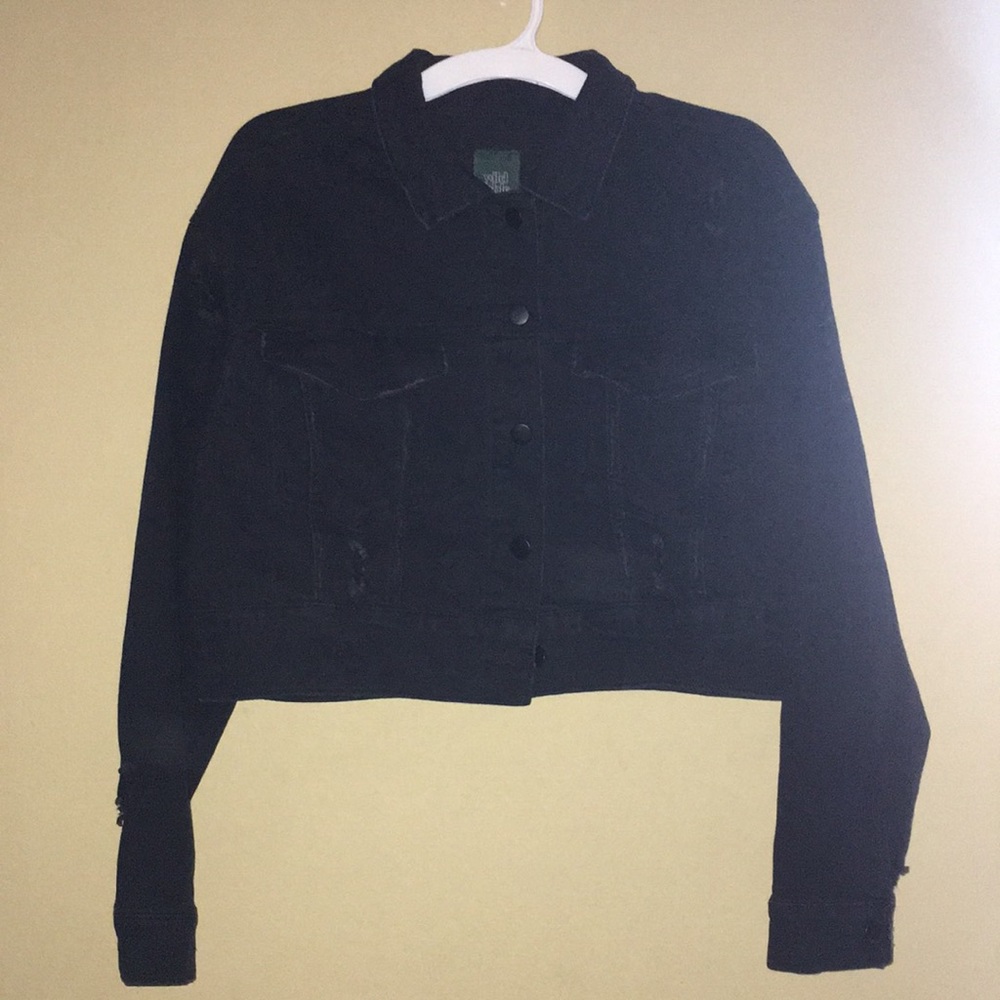 Black denim jacket/ crop